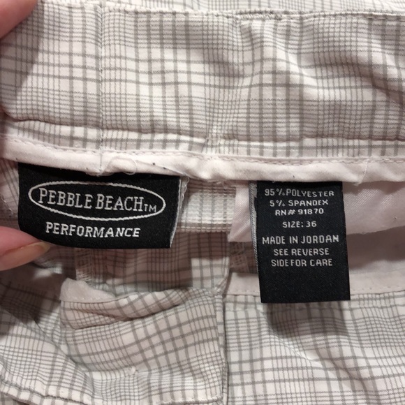 Pebble Beach Performance Shorts Mens 36 Gray White - Picture 6 of 17